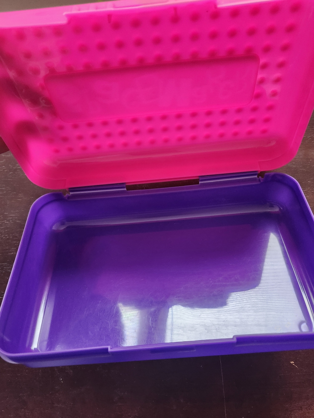 Vintage Spacemaker Pencil Box Pink/Purple Plastic Storage Case Y2K 90s - Picture 3 of 3
